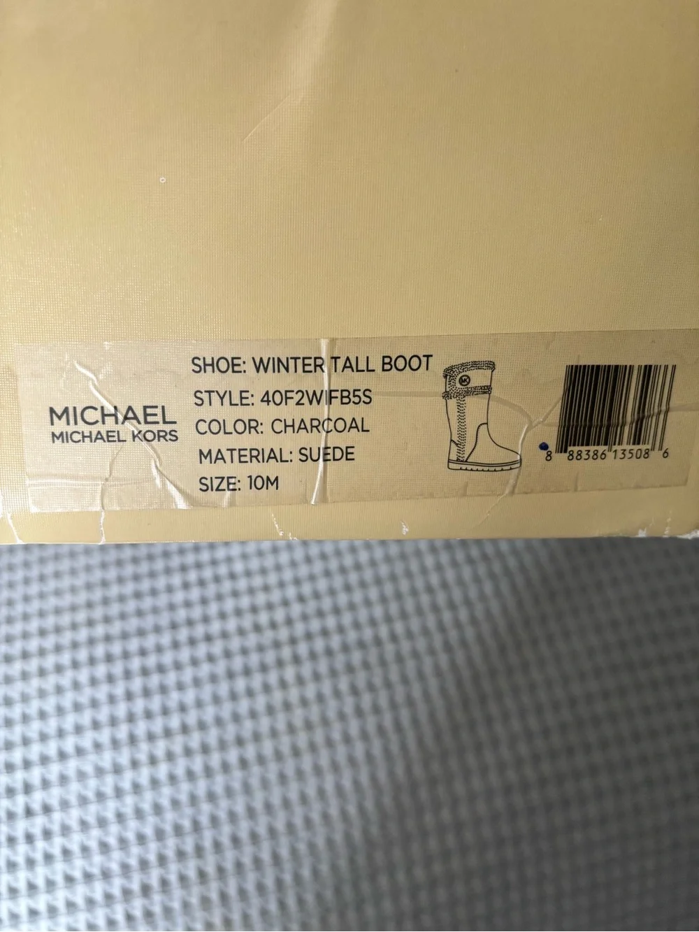 Michael Kors Gray Suede Winter Boots with Cream Shearling Trim